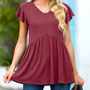 2XL flutter sleeve top